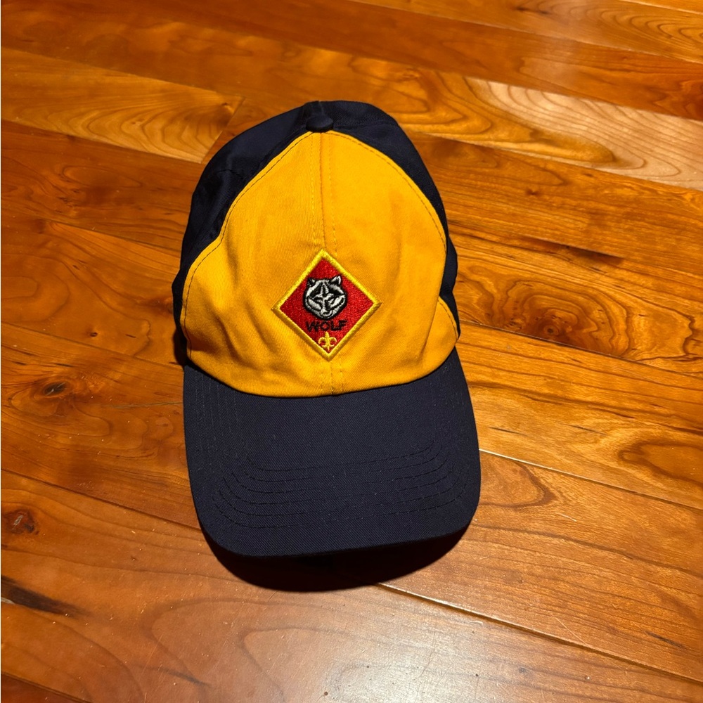 Wolf Emblem Yellow and Navy Kids Cap
